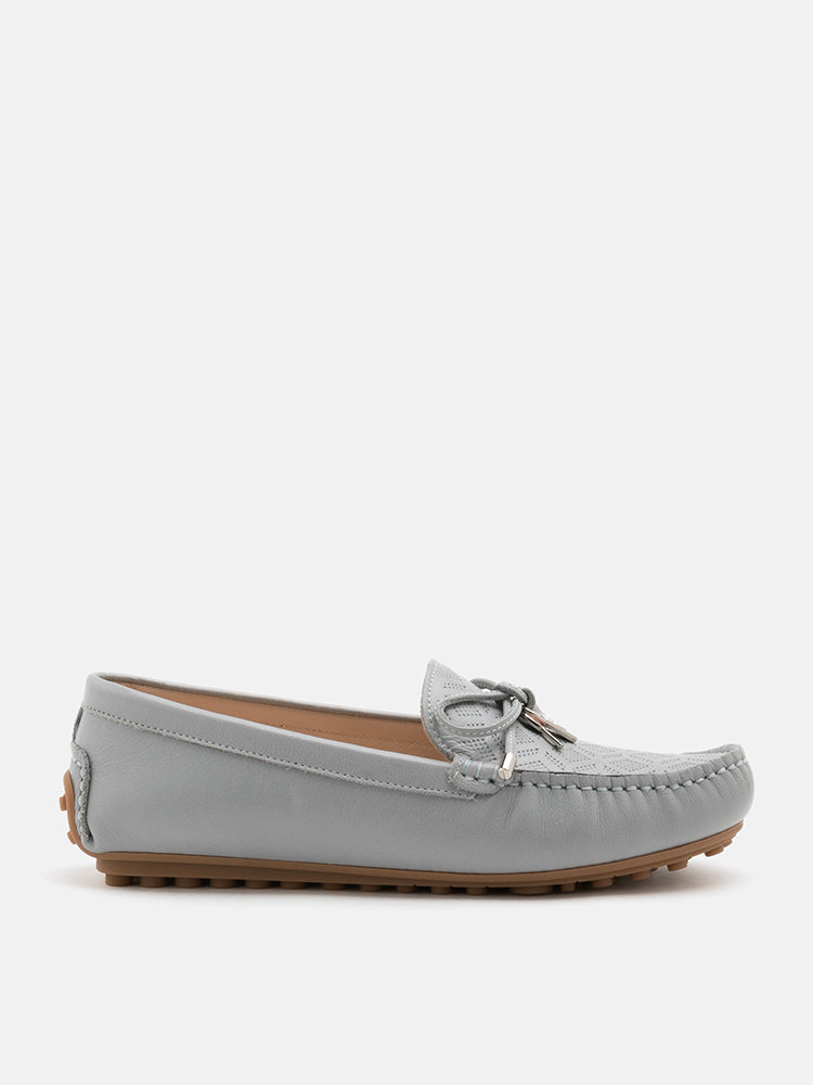 PAZZION, Lucian Heart Locked Textured Moccasins, Grey