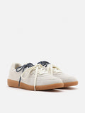 PAZZION, Maeve Double Laced Suede Sneakers, Beige