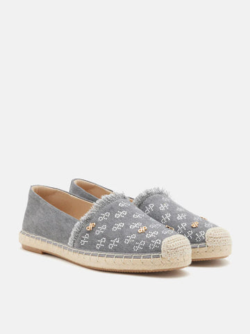 Maggie Monogram Frayed Espadrilles