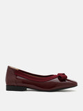 PAZZION, Makayla Patent Bow Flats, Wine