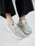 PAZZION, Marivelle Crystal Embellished Mesh Sneakers, Silver