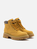 PAZZION, Meredith Ankle Lace-up Boots, Yellow