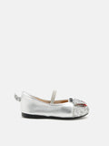 PAZZION, Mini Alessandra Glitter Flats, Silver