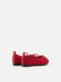 PAZZION, Mini Brooke Crystal Grid Flyknit Flats, Red