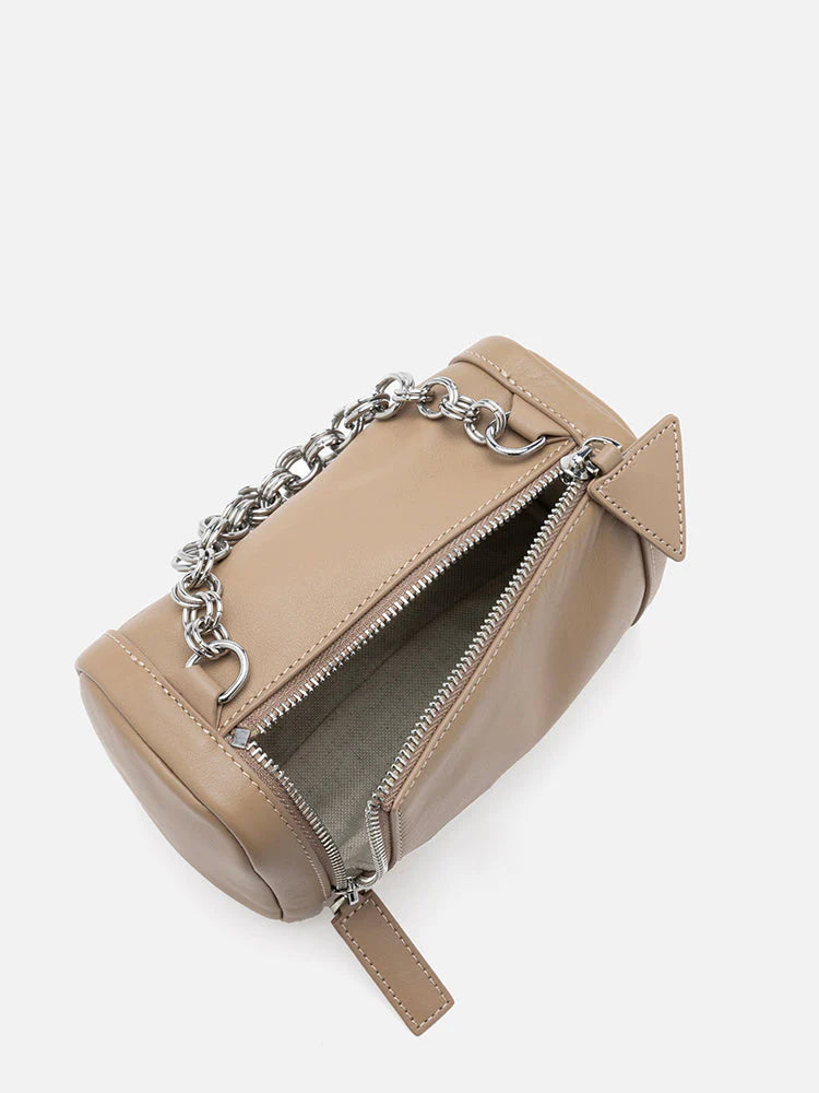 PAZZION, Mireille Leather Box Bag, Almond