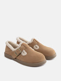 PAZZION, Monique Fur-Trim Buckled Loafers, Camel