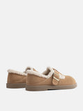 PAZZION, Monique Fur-Trim Buckled Loafers, Camel