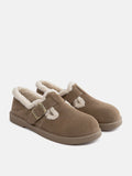 PAZZION, Monique Fur-Trim Buckled Loafers, Khaki