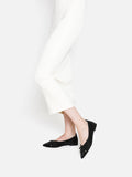 PAZZION, Natalia Bow Pointed-Toe Covered Flats, Black