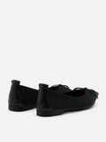 PAZZION, Natalia Bow Pointed-Toe Covered Flats, Black