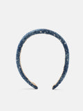 PAZZION, Natalya Crystal Embellished Denim Hair Band, Dark Blue