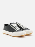 PAZZION, Nayeli Leather Sneakers, Black