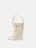 PAZZION, Nicolette Leather Cylinder Bag, Beige