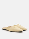 PAZZION, Nikki Supple Leather Slides, Light Yellow