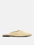 PAZZION, Nikki Supple Leather Slides, Light Yellow