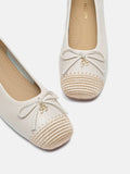 PAZZION, Novalyn Bow Leather Flats, Beige