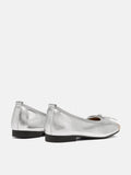 PAZZION, Novalyn Bow Leather Flats, Silver