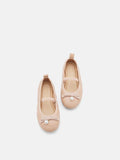 PAZZION, Olivia Quilted Pearl Bow Flats, Pink