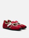 PAZZION, Oravienne Bow-Tied Velcro Sneakers, Red