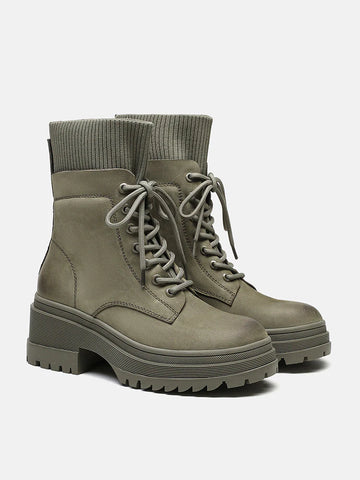 Ottilie Leather and Flyknit Ankle Boots