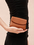 PAZZION, Paula Mini Leather Pouch, Brown