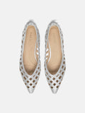 PAZZION, Pavienne Crystal Woven Flats, Silver