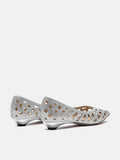 PAZZION, Pavienne Crystal Woven Flats, Silver