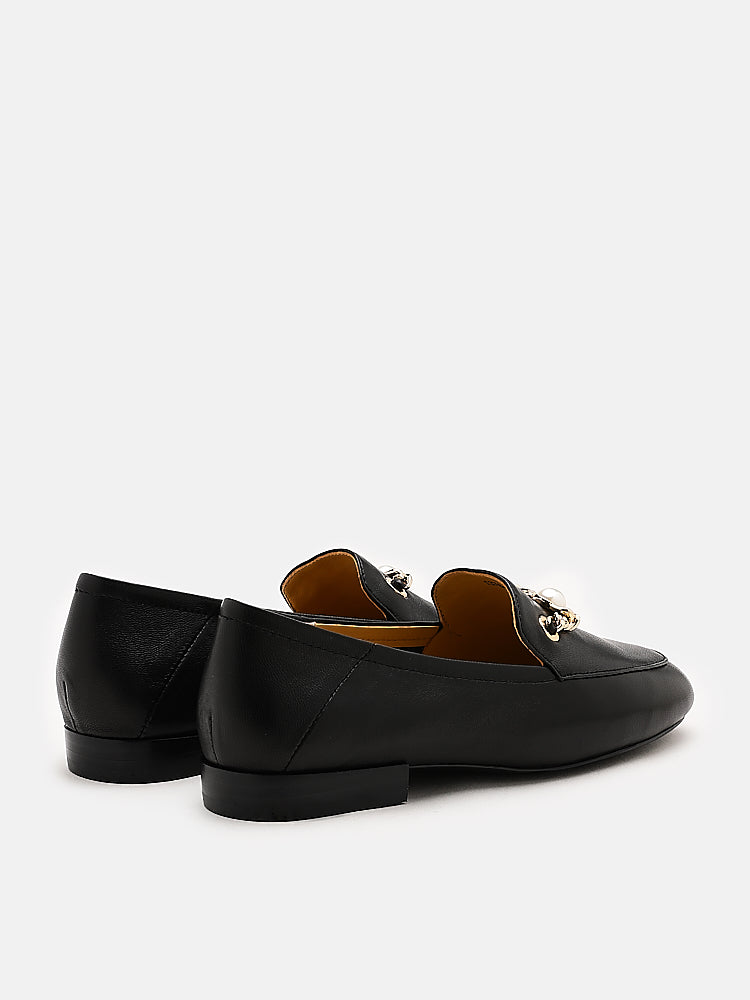 PAZZION, Pearlyn Chained Loafers, Black