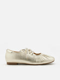 Pernille Metallic Lace-Up Flats
