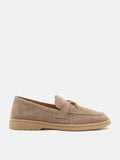 PAZZION, Phoenix Knot Detail Suede Loafers, Khaki