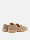 PAZZION, Phoenix Knot Detail Suede Loafers, Khaki