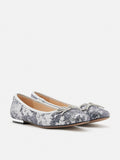 PAZZION, Queenie Bow Glitter Ballerinas, Pewter