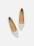 PAZZION, Quirielle Textured Pointed Toe Leather Heels, Beige