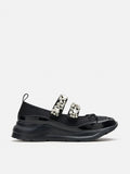 PAZZION, Renae Diamante Embellished Bow Sneakers, Black