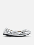 PAZZION, Rolene Clip-Stud Charmed Flats, Silver