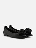 PAZZION, Rosalie Floral Point-Toe Flats, Black