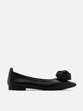 PAZZION, Rosalie Floral Point-Toe Flats, Black