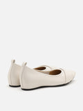 PAZZION, Rylee Ruched Detail Covered Flats, Beige