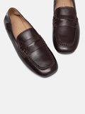PAZZION, Rylianne Leather Penny Loafers, Darkbrown