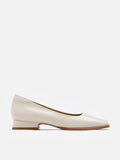 PAZZION, Sarah Patent Leather Low Block Heels, Beige