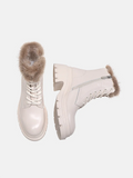 PAZZION, Scarlett Fur Boots, Beige