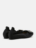 PAZZION, Selma Buckle Round-Toe Flats, Black