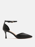 PAZZION, Seraphina Pearl Strap Point-Toe Heels, Black