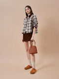 PAZZION, Sereno Suede Slip-On Mules, Brown