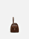 PAZZION, Sevila Suede Leather Satchel, Brown