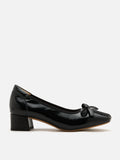 PAZZION, Silvianne Bow-Tied Leather Heels, Black