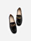 PAZZION, Sophie Chained Loafers, Black