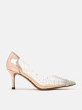 PAZZION, Starry Love Embellished Heels, Champagne