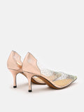 PAZZION, Starry Love Embellished Heels, Champagne