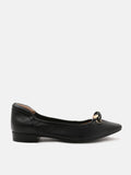 PAZZION, Suanne Knotted Square-Toe Leather Flats, Black